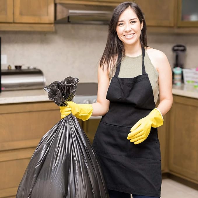 Dualplex 64-65 Gallon Black Trash Bags for Toter, 1.5 Mil Garbage Bag 50 Bags Per Case 50" X 54"