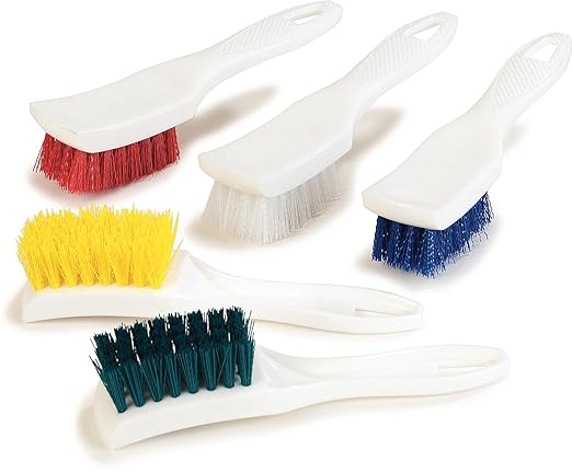 SPARTA 41395EC14 Plastic Scrub Brush, Detail Brush, Kitchen Brush With Hanging Hole For Cleaning, 7 Inches, Blue