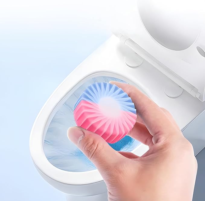 Automatic Toilet Bowl Cleaner Tablets, 30-Pack Long-Lasting Toilet Tank Cleaner for Bathroom, Blue Water Freshener, Prevents Stains & Odor, Safe for All Toilets (30, Blue and yellow)