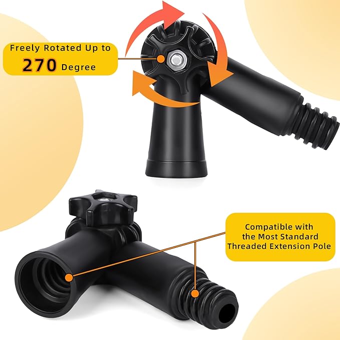 5-to-12 Foot Cobweb Duster with Extension Pole, 20 Ft High Reach and 2 Replaceble Spider Web Brush Heads, Heavy Duty for Indoor & Outdoor Use