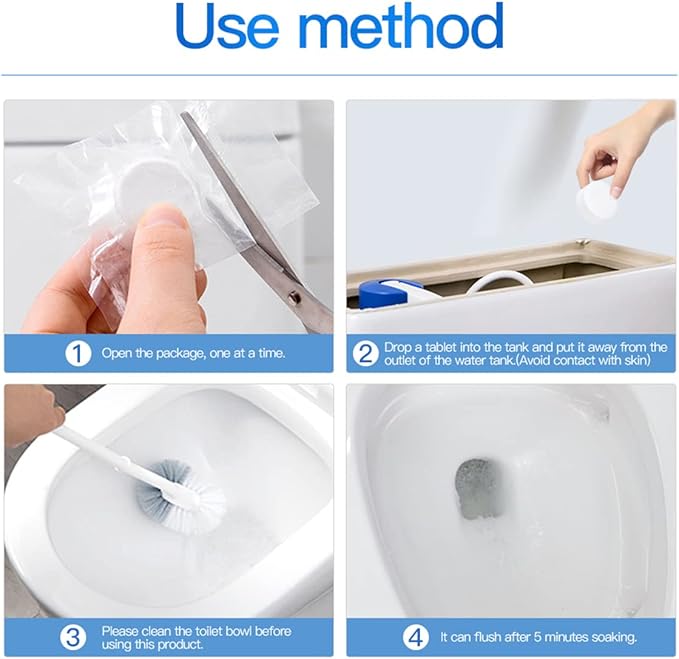 KIISIISO Toilet Bowl Cleaners Tablets(12 Pack), Household Lime Rust Removers, Automatic Toilet Tank Cleaner, with Sustained Release Technology for Bathroom Cleaners