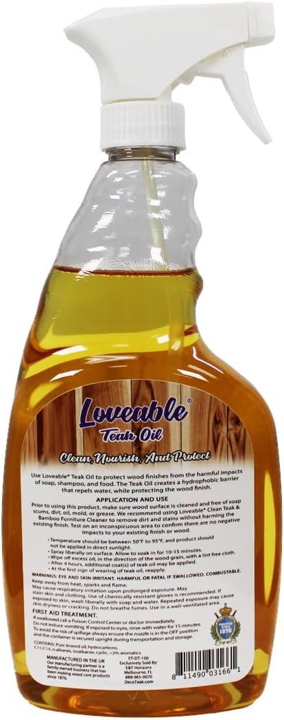 EcoDecors Loveable 24 oz Spray Bottle Teak Oil - 2 Pack