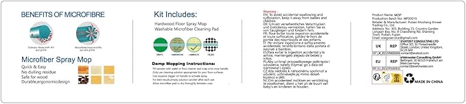 Spray Mop for Hardwood Floors Cleaning: Microfiber Wet Dry Floor Mops with 4 Washable Pads for Swiffer PowerMop - Flat Mop with Sprayer for Kitchen Tile Wood Laminate Vinyl