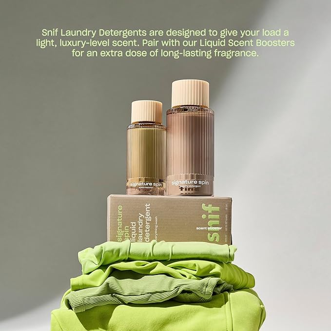 Snif Signature Spin Laundry Detergent, Classic, Clean and Crisp Scent, 64 Loads, Non-Irritating to Skin, Clean, Non-Toxic, Vegan, Cruelty Free, 32oz