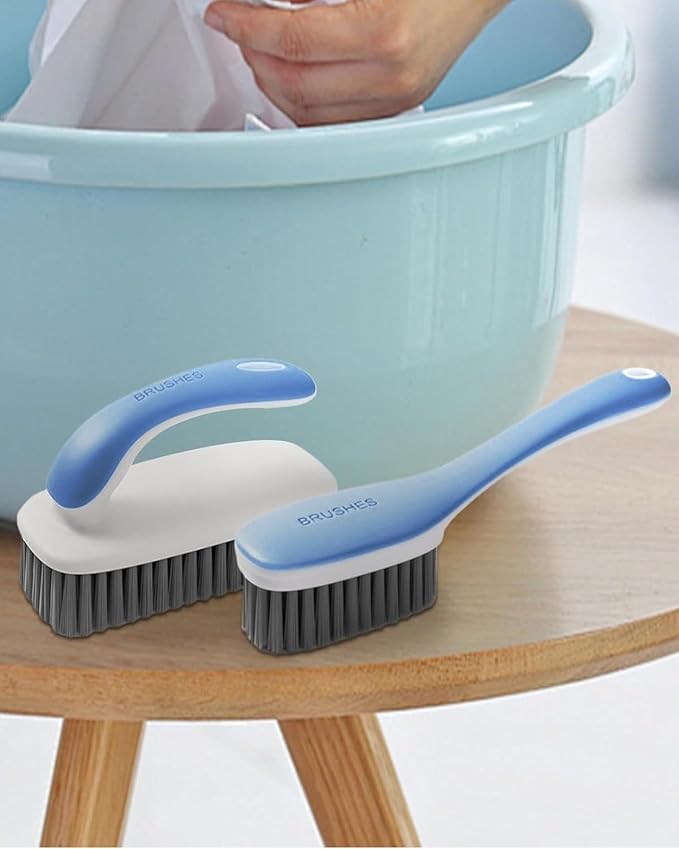 Scrub Brush for Stains-2 Pack Fabric Cleaning Brush,Laundry Stain Remover Brush,Clothes Scrub Brushes Cleaner Soft Bristle Scrubbing Brushes Household Cleaning for Carpet Clothes Bags & More