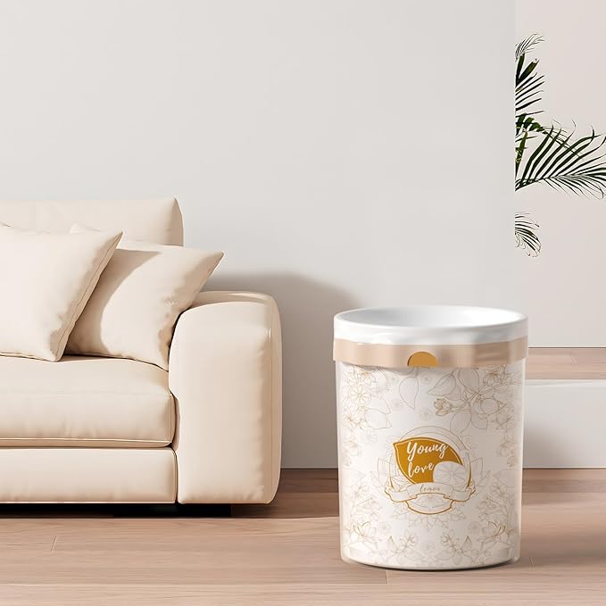 VOK 13 Gallon Trash Bags with Lemon Print & Drawstring, Tear-Resistant Tall Kitchen Garbage Bags, Heavy-Duty Kitchen Trash Bags for Home, 50 Counts