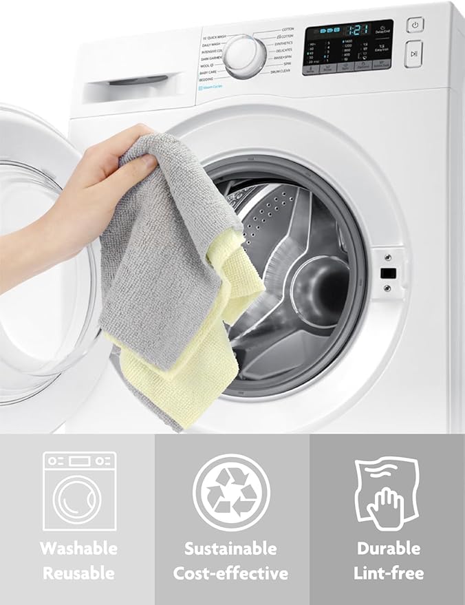 Fantasticlean Microfiber Cleaning Cloth Roll -40 Pack, Tear Away Microfiber Towels, 12" x 12", Reusable, Washable, Scratch Free, Ultra Absorbent Dishcloth for Car, Home Supplies, Pet, Kitchen (Beige)