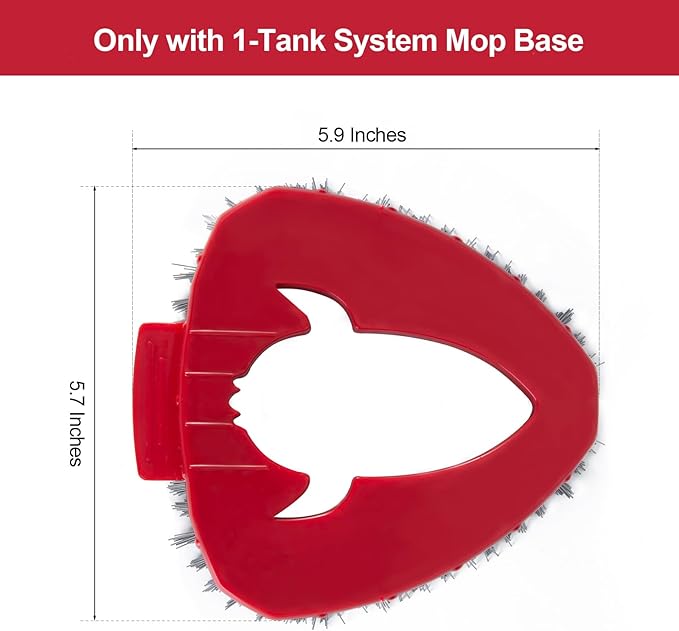 Spin Mop Scrub Brush with Mop Head Base Compatible for O Cedar EasyWring 1-Tank System, Floor Scrubber Mop Head Replacement Cleaning Brush for Bathroom, Kitchen, Tub and Tile, Spin Mop Attachments