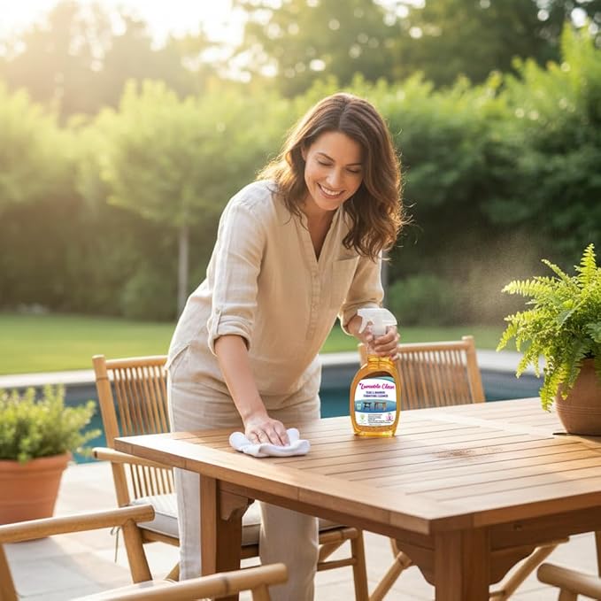 EcoDecors Loveable 32 oz Spray Bottle Teak Cleaner and Loveable Protection 16 oz Teak Sealer For Outdoor Furniture