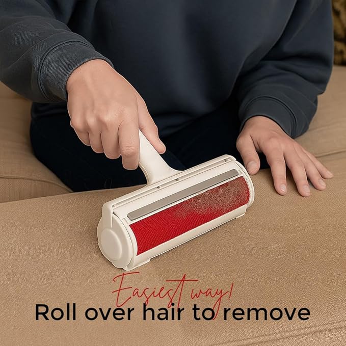 Pet Hair Removal Tool and Lint Roller – Reusable Cleaner - Dog and Cat Fur Remover Rollers on Laundry Clothes Furniture Couch Carpet Car Seat - Upgrade of Common Broom Rake Glove and Brushes