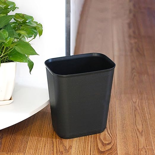 Black Small Trash Can 4Pack, 2Gallon/8 L Plastic Office Trash Can Garbage Can Under Desk, Trash Cans for Bedroom, Office and Kitchen, Bathroom Trash Can Fits Narrow Space, Plastic Trash Can