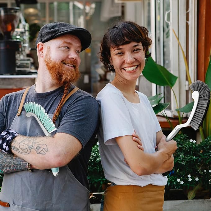 2Pcs Cleaning Brushes, Multi-Purpose Right Angle Brush Scrubbing Kitchen Bathroom Deep Cleaning Edge Corner Crevices Grout Scrub Dish Pot Sink Dishwasher Shower Washbasin for Household Use.