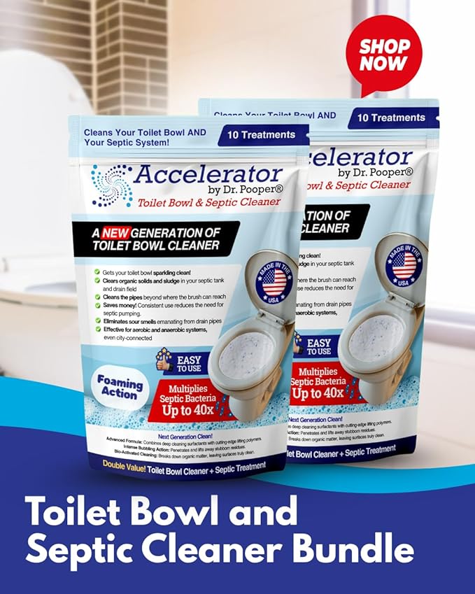 Accelerator by Dr. Pooper® Toilet Bowl & Septic Cleaner – 2-Pack Value Bundle