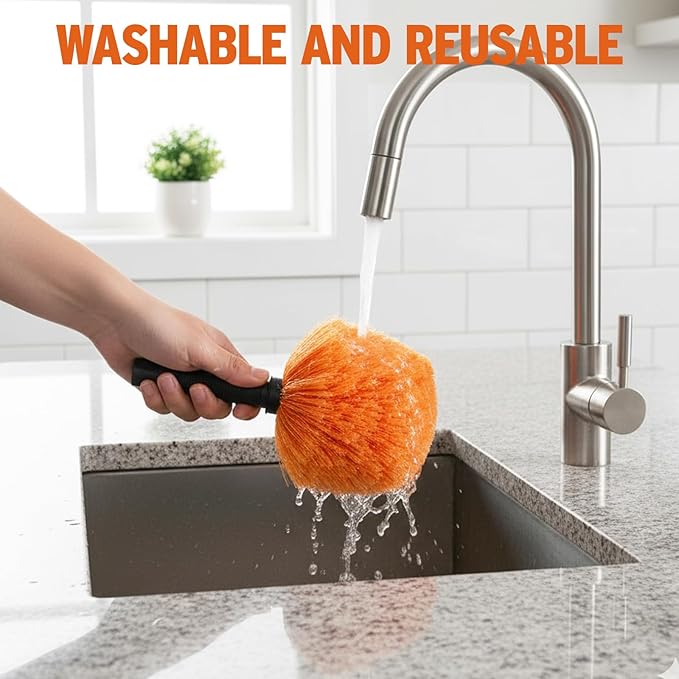 23 ft High Reach Cobweb Duster with Extension Pole, Spider Web Brush with Lightweight 5 Stage 4-16.5 ft Telescoping Pole, Soft Bristles Dusters for Outdoor Indoor Cleaning