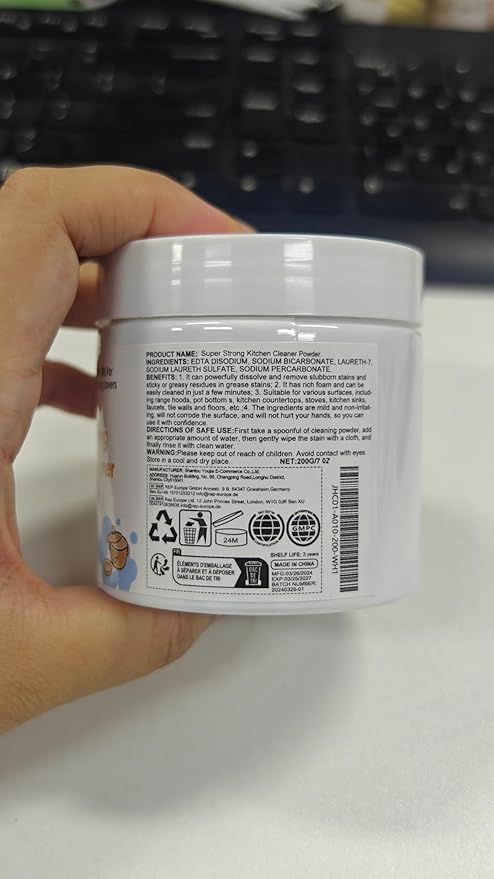 Super Strong Kitchen Cleaner Powder,Heavy Kitchen Duty Degreaser, 2024 Powerful Kitchen All-purpose Powder Cleaner Stainless Steel Cleaning,Powerful Kitchen all Purpose Powder Cleaner-7OZ (1PCS)