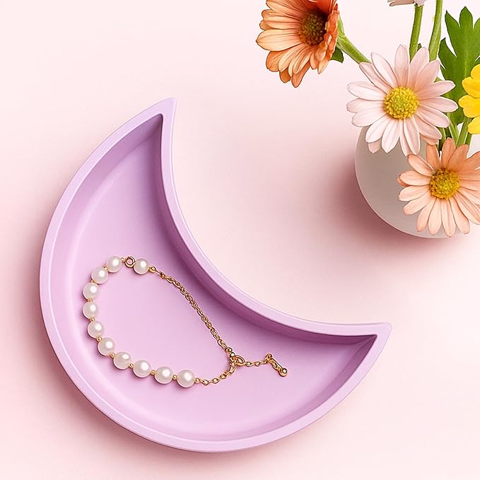 Moon Shelf Mold Large Moon Tray Mold for Resin Concrete Moons Silicone Molds Moons Resin Tray Molds Epoxy Resins Mould Home Ornament Mould for DIY Jewelry Organizer Storage Rack Display Rack Home