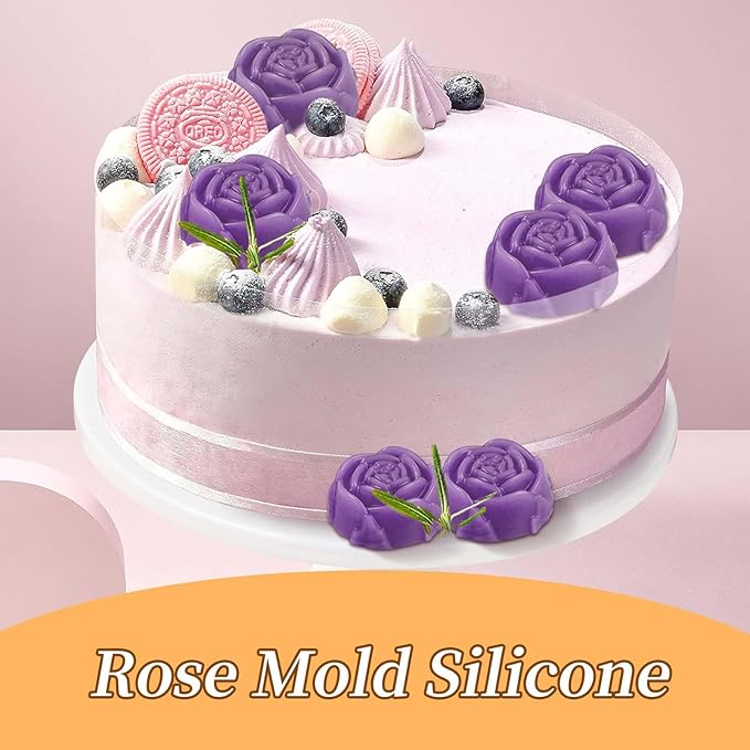 Rose Silicone mold, 18 Cavity Large Rose Flower Silicone Mold for Handmade Soap Candle, Cake Chocolate Jelly Pudding Ice Cube Thanksgiving Christmas Women