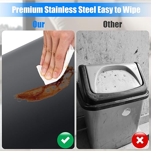 Anzoymx Stainless Steel Bathroom Trash Cans with Lids 1.8 Gallons Small Garbage Can with Pop up Lid Dog Proof Narrow Wastebasket Slim Bins Set for Bedroom, Living Room, Toilet, Office, Rv (Grey)