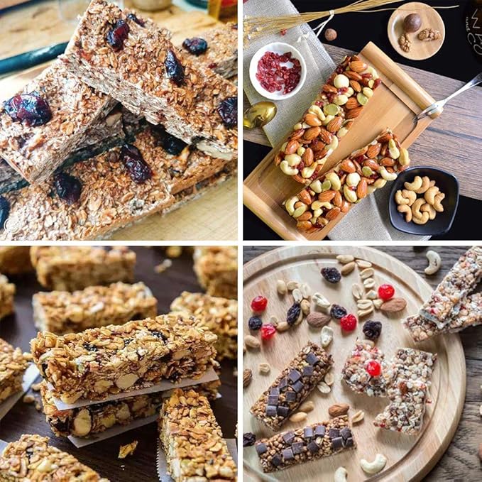 2 Pcs Large Rectangle Silicone Mold, Cereal Bar Molds, 8 Cavities Energy Bar Maker Baking Pan for Muffin Brownie Cornbread Cheesecake Pudding Cake and Soap, 10.5x 8.35x 0.8 Inch