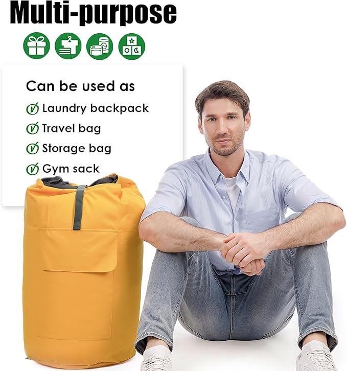 Laundry Bag, Extra Large Laundry Bags for College, Laundry Bag with Straps, Dorm Room Essentials, Laundry Duffle Bag, Dirty Clothes Bag, Laundry Bags for Travel, College Dorm Essentials for Guys