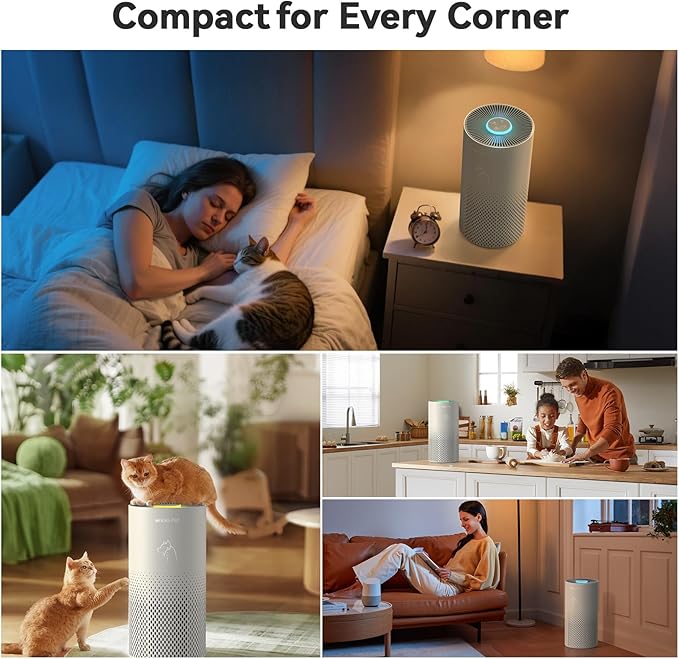 Afloia Air Purifiers for Home Pets, 5 Stage Filter Washable Pre Filter Air Cleaner Eliminator for Bedroom Large Room Up to 1780Ft², Remove Pet Fur Hair Dander Smoke Odor Dust Mold Pollen Allergen