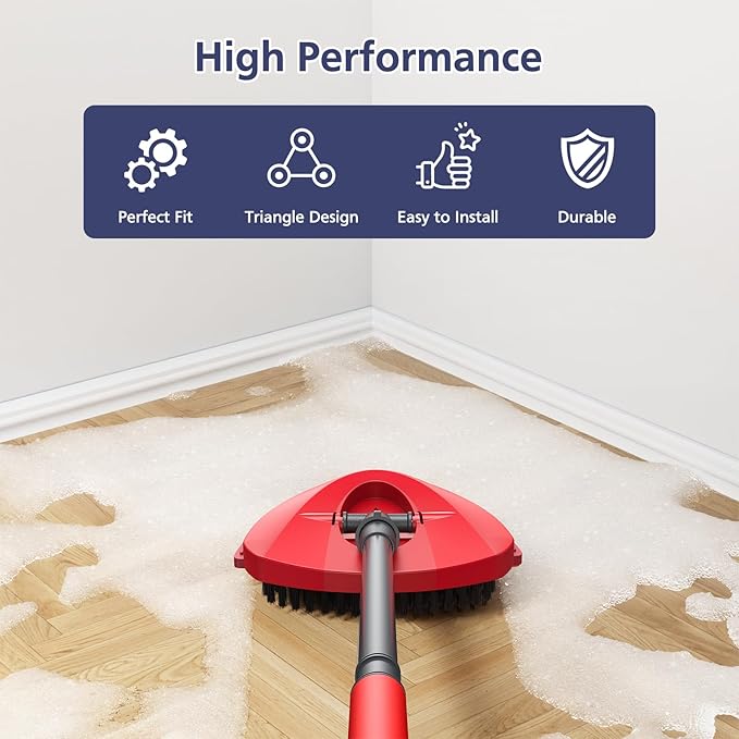 2 Pack 1-Tank Spin Mop Scrub Brush Head Replacement for O Ceda EasyWring 1-Tank System(Red), Hard Bristle Scrubber Brush for Floor Cleaning Accessories (Not Fit for RinseClean 2-Tank)