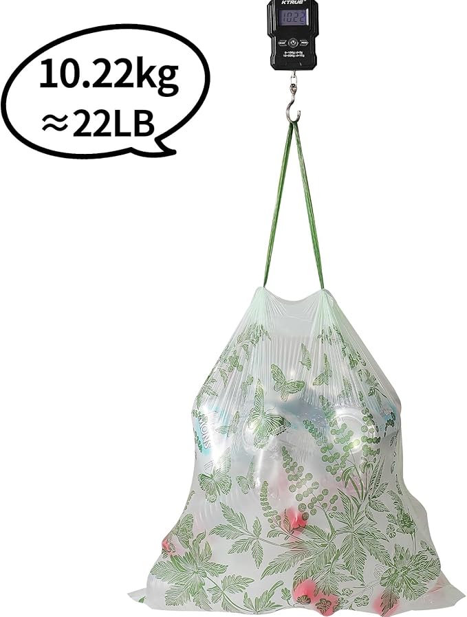 VOK 8 Gallon Trash Bags with Butterfly Printed & Sweet Wormwood Scent, Drawstring Medium Garbage Bags, Tear-Resistant & Fragrant Trash Can Liners, Trash Bags 8 Gallon for Home/Office, 125 Counts