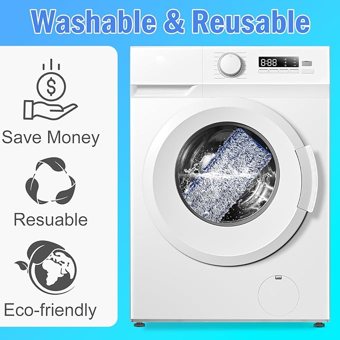 4 Pack Microfiber Dusting Pad for Bona Mops, Reusable Dust Pads for Multi-Surface Floors - Attracts and Removes Dust, Pet Hair and Dirt, Mop Pads Refill for Hard Surface Floors