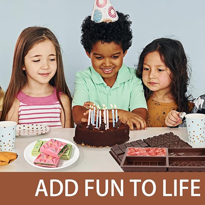 Dubai Chocolate Bar Mold,1 inch Deep Chocolate Mold Kit, Silicone chocolate molds for Filling Pistachio,Granola bar, Protein Energy Bar,Food Grade Candy Molds