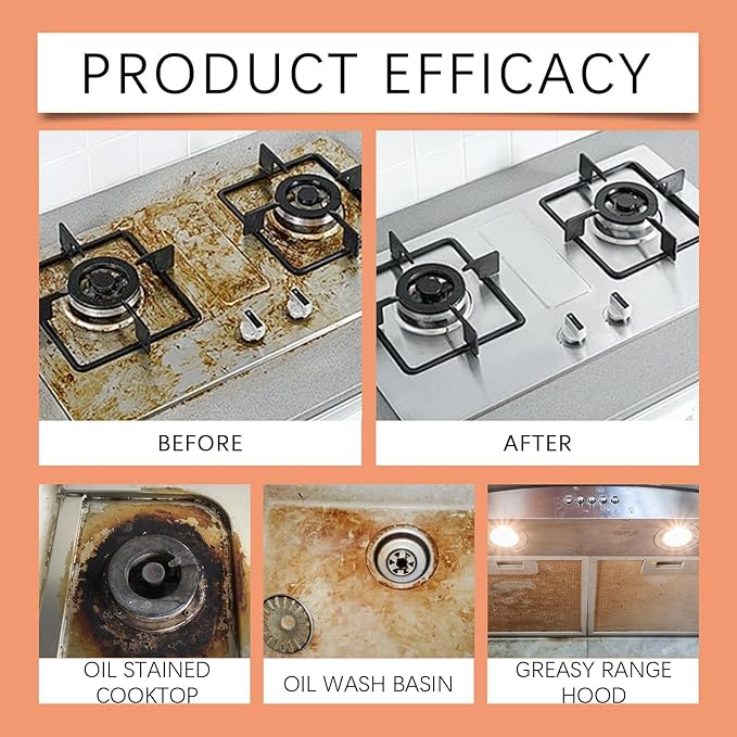 Multi Functional Foam Cleaner, 3.38 Fl Oz Multipurpose Foam Cleaner Spray, Kitchen Heavy Duty Cleaner Spray, No Rinse Foaming Formula Cleaning Tools for Stoves, Pots, Countertops and Appliances