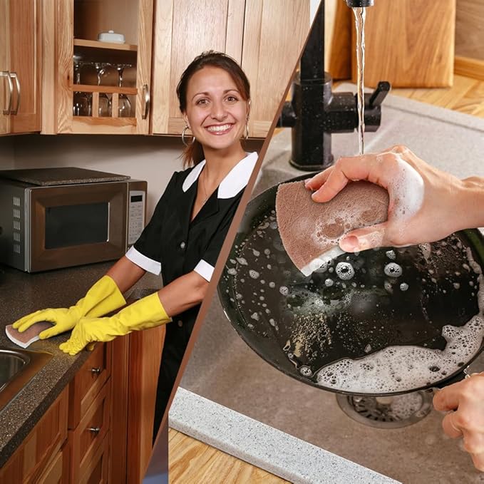 Orighty Non-Scratch Scrub Sponge, 24-Pack, Cellulose Kitchen Scrubber Sponges, Ideal for Kitchen Cleaning, Non-Stick Cookware, Washing Dishes, Bathroom, and Household