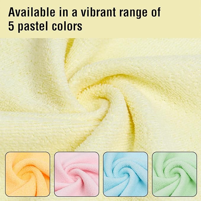 Microfiber Cleaning Cloths Roll, 75 Pack Tear Away Microfiber Towels Roll, 12" x 12" Lint Free Rags, Reusable Cleaning Cloths, Washable, Scratch Free,Ultra Absorbent Dish Rags(Yellow)