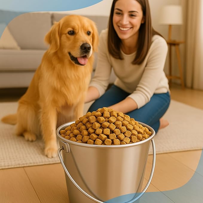 Advance Pet Products 1 Quart Heavy Duty Stainless Steel Round Bucket | Durable Food & Water Pail for Dogs, Cats, Kennels, Cages and Critter Crates | Multi-Purpose Bucket