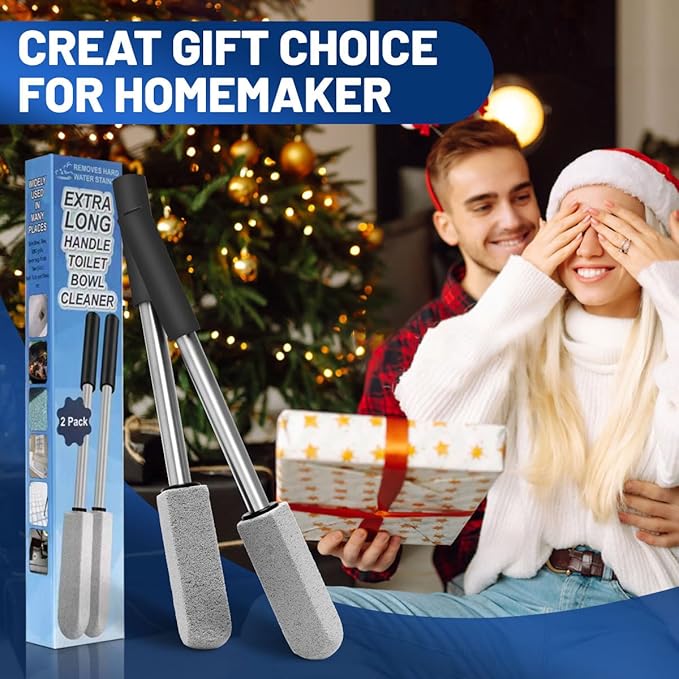 2 Pack Pumice Stone for Toilet Cleaning,16.14In Extra Long Handle Toilet Pumice Stone Toilet Bowl Cleaner Brush Toilet Scrubber for Toilets Bathtubs Grills Sinks