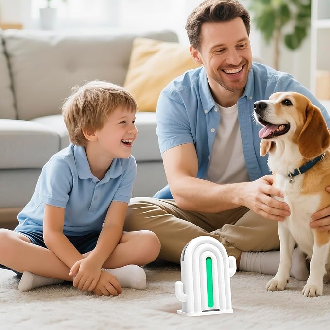 Air Freshener for Home, 2 Pack, 2 Refill, Eucalyptus Scent, Odor Eliminator, Up to 120 Days, Cactus-shaped Freshener for Closet Bathroom, Cute Home Decor, White