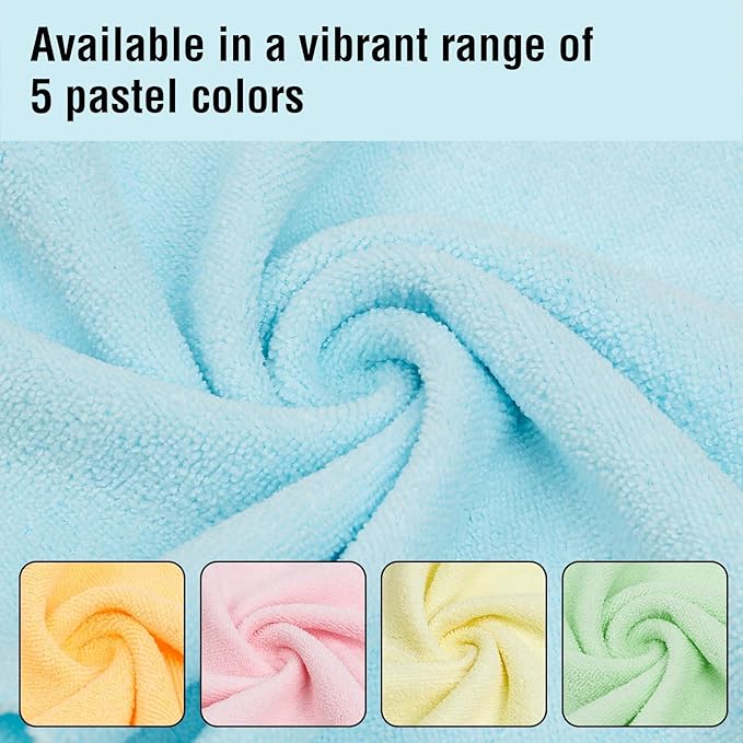 Microfiber Cleaning Cloths Roll, 75 Pack Tear Away Microfiber Towels Roll, 12" x 12" Lint Free Rags, Reusable Cleaning Cloths, Washable, Scratch Free,Ultra Absorbent Dish Rags(Blue)