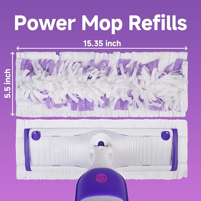 Disposable Power Mop Refills Pads Compatible with Swiffer Power Mop,Multi-Surface Replacement Mopping Pads Refills for All Finished Floors,30 Count