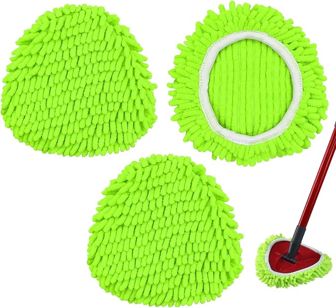 Mop Replace Head for O Cedar, Spin Mop Heads Replacements for Ocedar Easywring 1 Tank Spin Mop, Chenille Duster for Ocedar Mop Include 3 Pack Microfiber Chenille Mop Pad for Ocedar Spin Mop