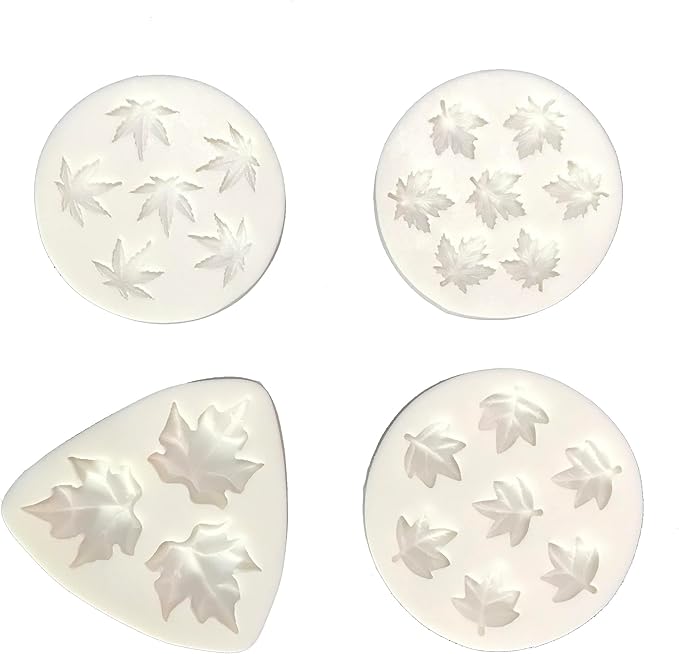 Lovely Small Items Silicone Fondant Molds Set For Cake Topper, Gumpaste, Candy & Chocolate, Polymer Clay and More (Maples)
