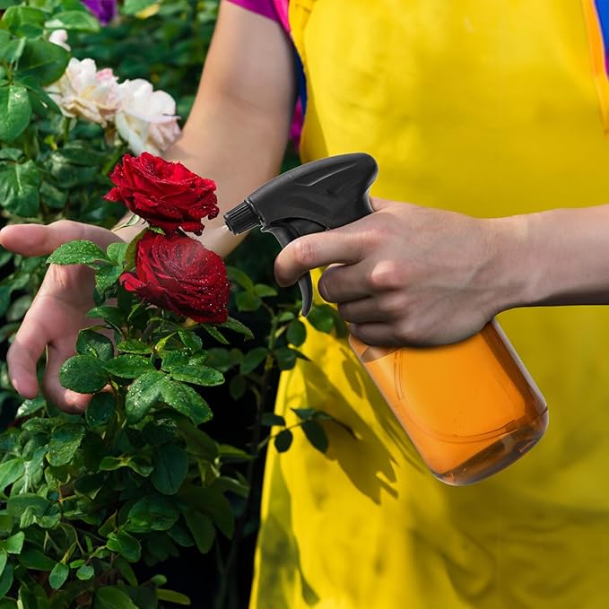 Bekith 6 Pack 360° Plastic Spray Bottles, 17oz/510ml Empty Refillable Containers, Upside Down Fine Mist Spray Bottle with Adjustable Nozzle for Cleaning, Cooking, Hair, Plant