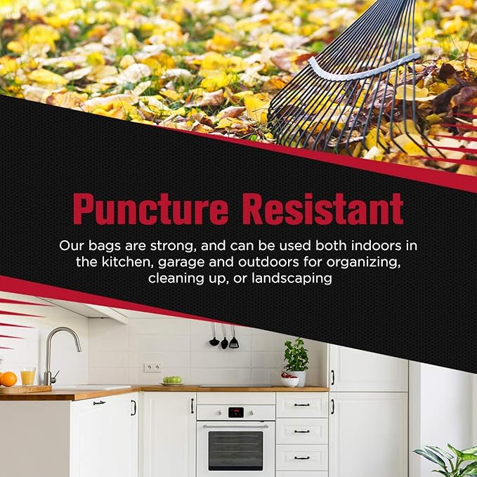 Tasker 55-60 Gallon Trash Bags Heavy Duty, (Value Pack 100 Bags w/Ties) Large Black Outdoor Trash Bags, Extra Large Trash Can Liners, 60 Gal, 55 Gal, 50 Gallon Trash Can Liner Capacity