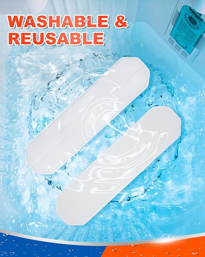 Flat Mop Refills Compatible with O Cedar H2prO Flat Mop System, Mops Replacement Heads fit for O Cedar H2 prO Flat Mop Refills Pads, Washable Reusable Mop Pad Refills, 2 Pack