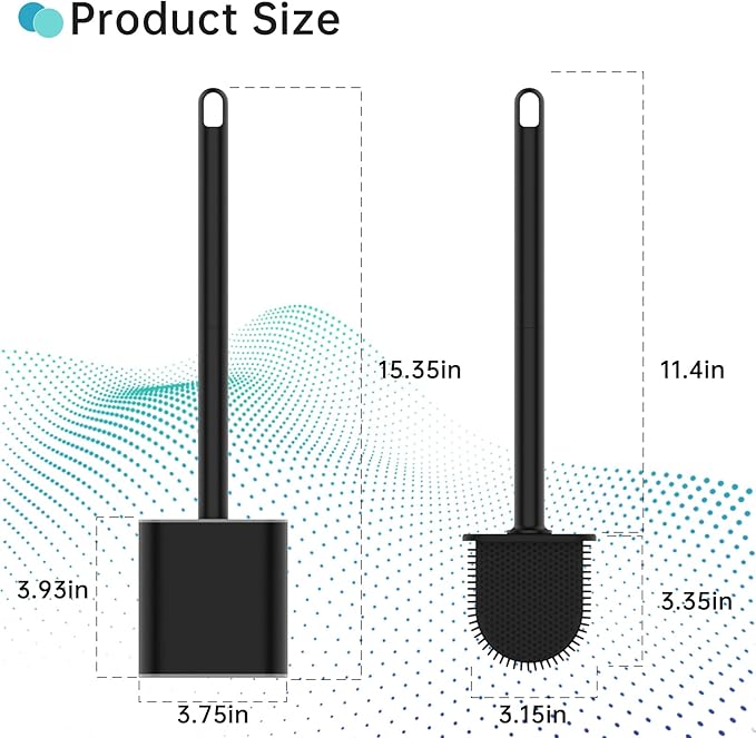 rv Essentials, RV Toilet Brush, Toilet Brush Silicone Won't Damage Toilets, Wall Mounted Toilet Brush-Anti-Roll, Anti-Drip Design, Suitable for RV Travel Trailers and Campers, Made by RVers for RVers
