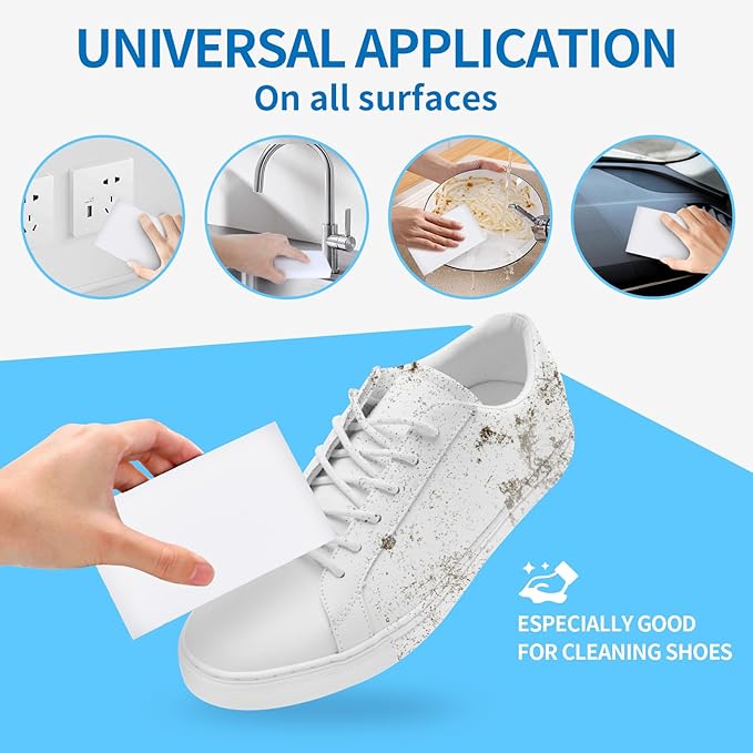 Magic Cleaning Eraser Sponges, 50 Pack Melamine Foam Pads, Multi-Purpose Household Kitchen Bathroom Wall Floor Cleaner (50 PCS)