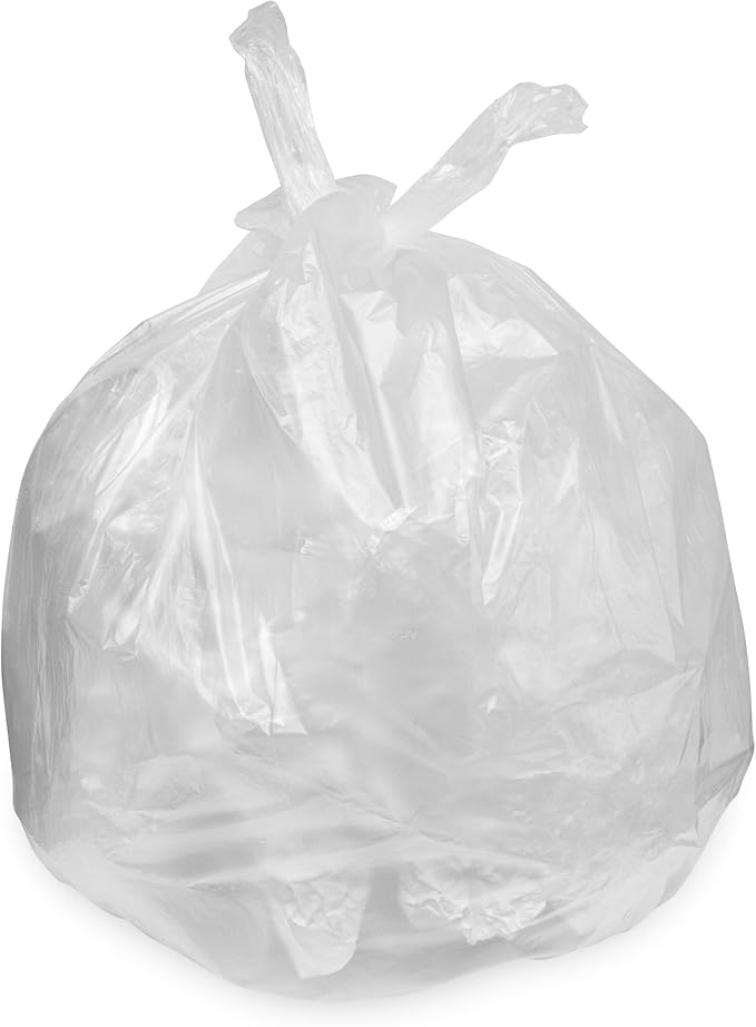 Large Clear Trash Bags, 33 Gallon, Plastic Liners Waste Disposal, Home, Office, Commercial Recycling, Garbage Management, 32x38, 250 Count