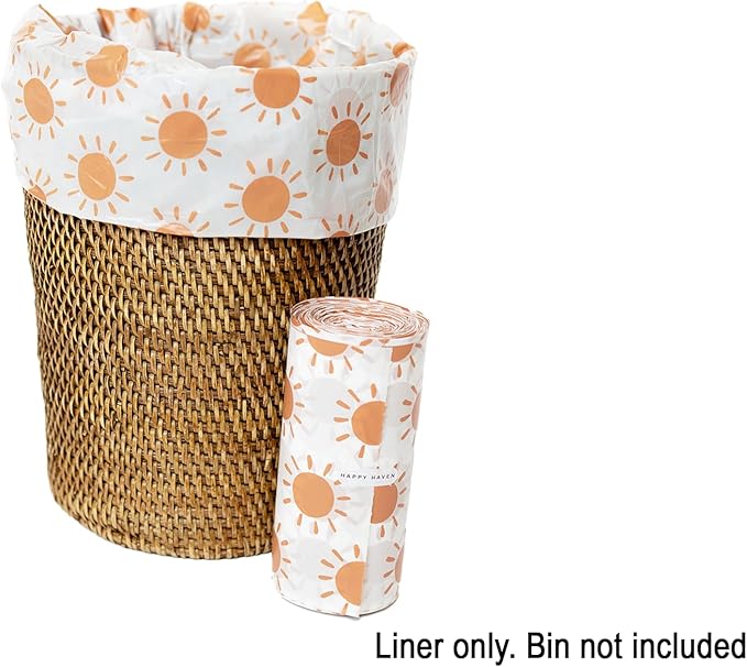 Happy Haven Bathroom Trash Bags for 2,3,4 Gallon Trash Can, Small Garbage Bags - Bedroom & Bathroom, Decorative Cute Wastebasket Liner - 50 Count (Sunshine Sublime)