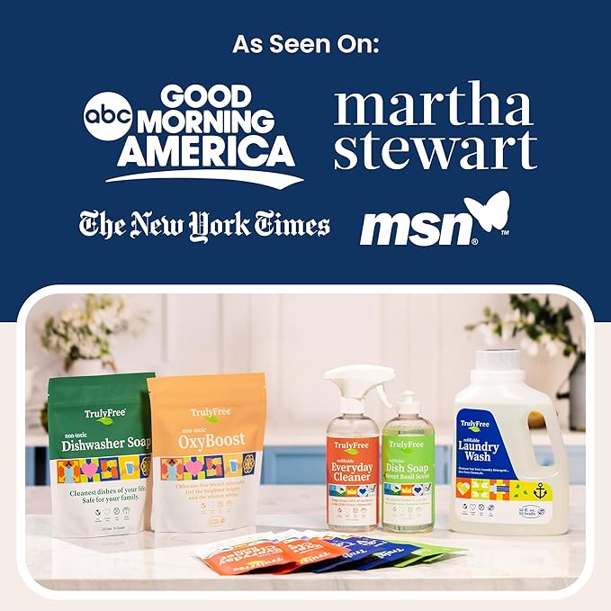 Truly Free Heavy Duty Pot & Pan Spray - Powerful Foaming Grease Remover, Multi-Purpose Kitchen Cleaner Spray Degreaser for Oven, Stoves, Grill & More, Citrus Scent - Includes 1 Empty Bottle & 2 Refill