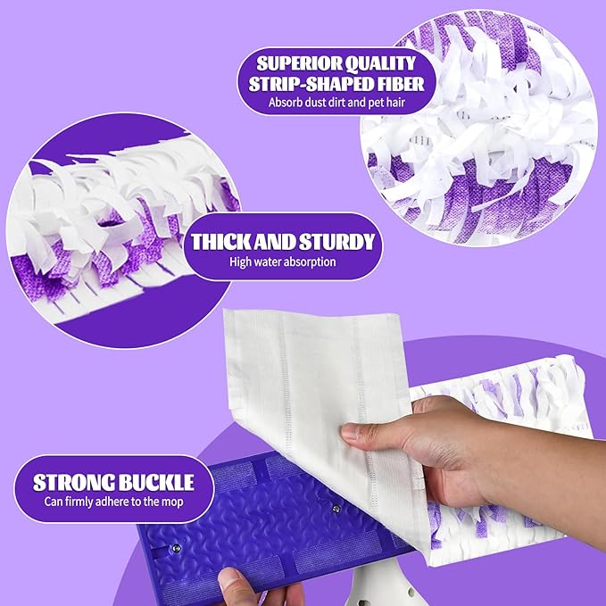 20 Pack Disposable Mop Pads Compatible with Swiffer Power Mop Pads Replacement for Swiffer Power Mop Refills, Multi-Surface Mopping Pad Refills, Wet Pads Refill for Floor Cleaning