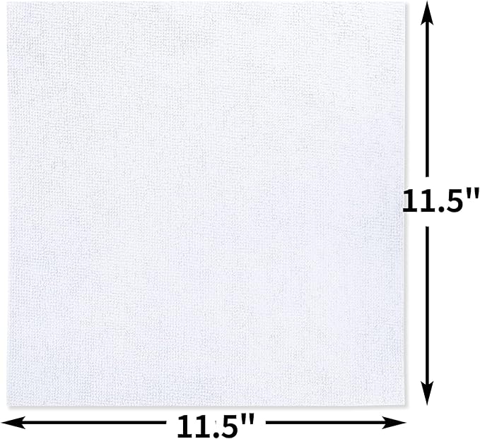 HOMERHYME White Microfiber Cleaning Cloth, 150 Pack Shop Towels All-Purpose Cleaning Rags, Bulk Lint-Free Washcloth Reusable Microfiber Towels for Cars Mechanic Garage & Housekeeping 11.5"*11.5"