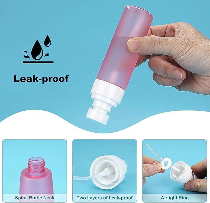 Travel Spray Bottles TSA Approved 3 Pack (2.2oz/65ml), Leak Proof Fine Mist Refillable Empty Plastic Spray Bottles for Perfume, Essential Oils, Toners, Hair & Face Mist (65 ml)